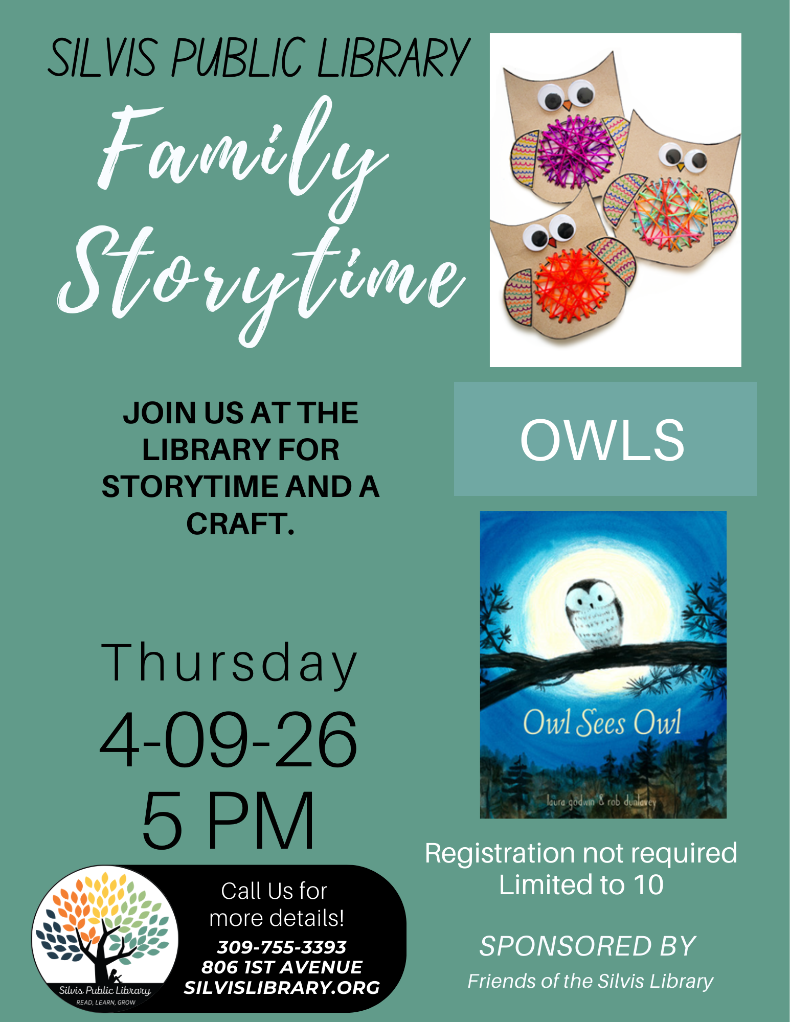 Family Storytime Owls