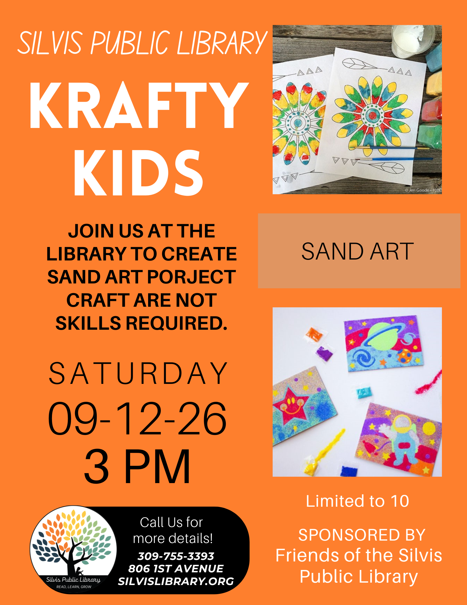 9-12-2026 Krafty Kids Sand Art